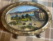 Ancien souvenir de Genève cadre en galalhite 1930's