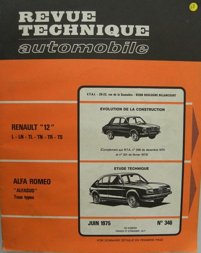 Revue technique automobile rta - technique,
