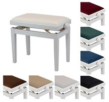 Banc de Piano Blanc Brillant