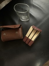 Ancien Couvert De Voyage 19eme Avec Couteau,gobelet En Verre Whisky Et Étui Cuir