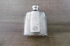 Ancien flacon flasque à parfum en métal argenté