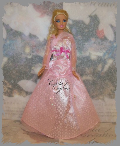 Robe rose paillettes boutons - ,