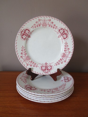 Assiettes plates faïence - 6, en