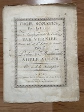 VERNIER, Trois Sonates pour la Harpe partition Harpe Violon