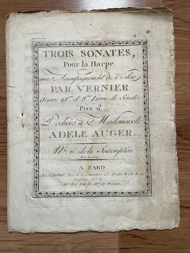 Vernier trois sonates pour la - vernier,,