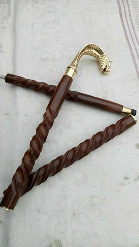 Canne bâton marche bois - canne,