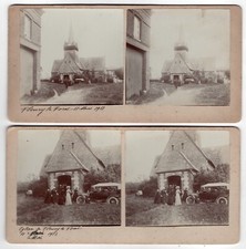 2 photo stéréo d'époque 1913 Fleury La Forêt village Normandie