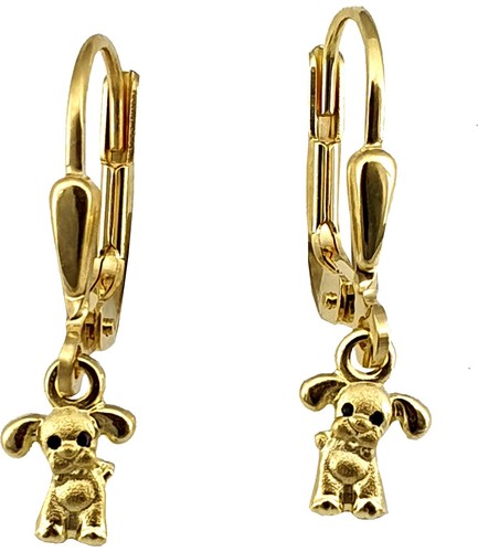 Boucles oreilles chien or - boucles,