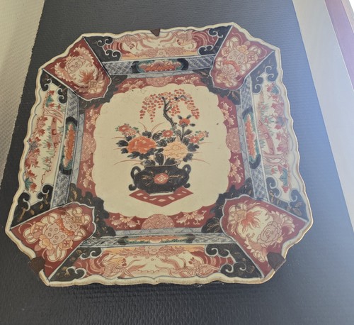 Grand plat imari carré 34cm - carré,