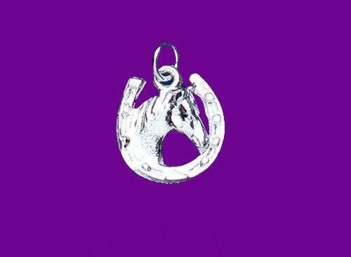 Pendentif fer cheval tête - fer, à