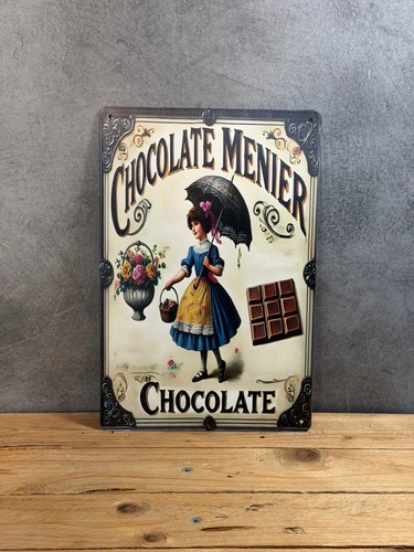 Plaque métal chocolat - métal,