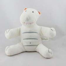 Doudou chat blanc orange gris