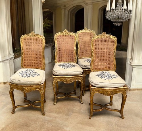 Série chaises cannées - 4,