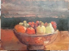 Tableau Peinture Nature Morte Fruits Huile Sur Panneau