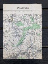 carte état major MAUBEUGE 1966 55x52cm JEUMONT MARPENT BOUSSOIS RECQUIGNIES COLL