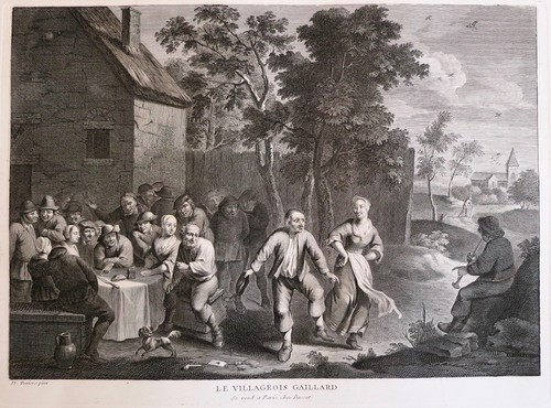 Eau forte villageois - le,