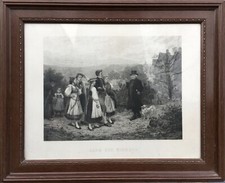 Cadre Ancien En Profil Brun Or