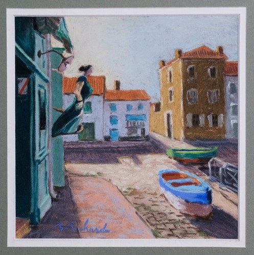 Pastel paysage île - paysage, ré