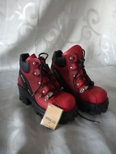 CHAUSSURES GRUNG GOTHIQUE BRAKO ROUGE FONCÉ  ÉCOLOGIQUE VINTAGE  34,5 35 