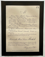 MARIE LOUISE MICHELI Dauchez FAIRE PART Labro SEZE Loustaunau Latouche 1903