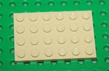 Plaque Plate 4x6 Lego Tan ref 3032/set 7115.9499.6210.7110.7171.7194.7733.7327