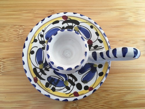 Bougeoir faïence bleue - , de
