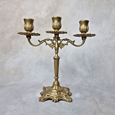 Chandelier Candélabre Vintage Doré à Trois Branches