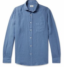 Hartfrod Paul Coton Manches Longues Chemise Bleu 2XL TD112 Cc 02