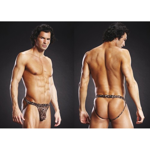 Blue line jock strap leopard - line,