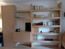 Bibliotheque composition Roche Bobois Chêne Blanchi - 2,28M x 3,13M