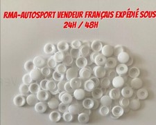 25x Cache capuchon rivet vis plaque immatriculation auto moto couleur blanc 4mm