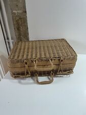 petite Valise Valisette Osier Tressé artisanat vintage décoration vannerie rotin