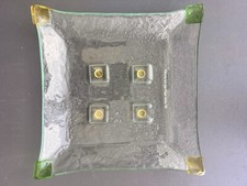 CENTRE DE TABLE EN VERRE SIGNE VITTORIO LIVI PER FIAM ITALIE 96  XX IEME