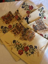 Lot de 6 Serviettes De Table Neuves décor alsace coquelicot