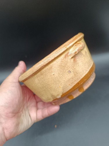 Pot graisse vernissé jaune - pot,