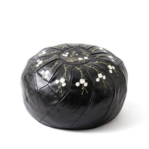 Pouf simili cuir cousu - pouf, en