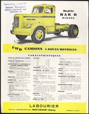 AUTOMOBILIA Prospectus publicité LABOURIER Camion Tracteur HAR vintage truck ad 