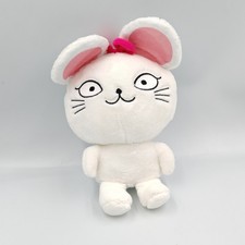 Doudou peluche souris blanche