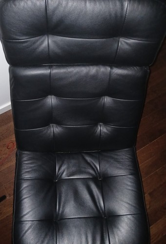 Fauteuil pivotant cuir noir - cuir,