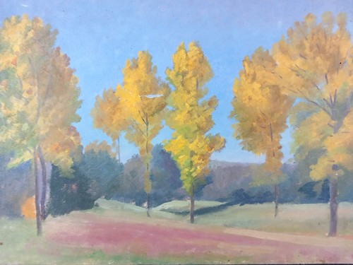Art deco autumn yellow - art,