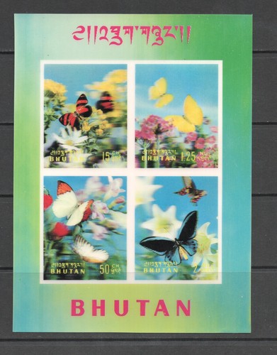 T2816 bhutan 1968 papillons - t2816,