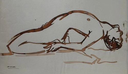 Très beau dessin féminin - nu,