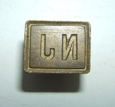 EMBOUT POUR SCEAU TAMPON CIRE A CACHETER - INITIALES " N.J. " - JUS DE GRENIER