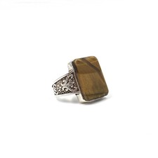 Bague oeil tigre argent - de,