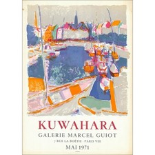 KUWAHARA Masaaki - Lithographie "Exposition Galerie Marcel Guiot, Paris" 71x51cm