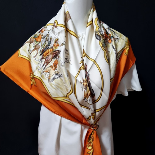 Rare vintage hermes silk - vintage, scarf