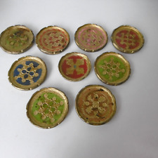 9 dessous de bouteilles en bois peint