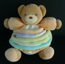 D2. DOUDOU BOULE KALOO LOLLIES CANDY orange rose jaune anneau spirale 24cm  TTBE