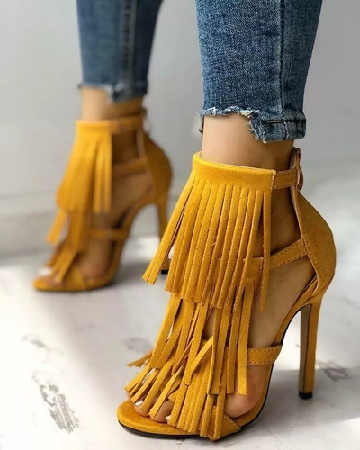Sandales stiletto jaune - stiletto,