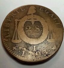 🇫🇷 Rare 2 Sols aux Balances 1793 LIMOGES 🇫🇷 